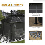 Black Aluminium Framed 4m x 3m Hard Top Gazebo