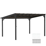 3m x 4.3m Metal Pergola – Waterproof Polycarbonate Roof UPF50+, Outdoor Patio Garden Shade Shelter