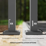 3m x 3m Retractable Roof Garden Pergola – Grey Sun Shade Canopy, Outdoor Patio Shelter