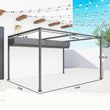 4m x 3m Rectangular Metal Pergola – Dark Grey Outdoor Patio Shade