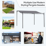 4m x 3m Curved Roof Metal Pergola – Grey Outdoor Patio Shelter