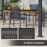 3m x 3m Retractable Roof Aluminium Pergola – Dark Grey Patio Gazebo Shelter with Drainage Grommets, Ground Fixings & Outdoor Shade Canopy