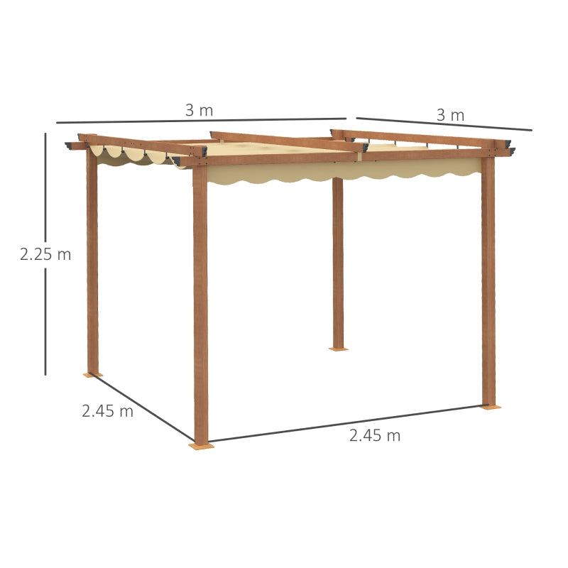 3m x 3m Wood Effect Gazebo – Outdoor Garden Shelter Frame