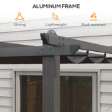 3m x 4m Aluminium Retractable Pergola – Dark Grey Outdoor Patio Garden Shade Shelter