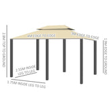 4m x 3m Gazebo Party Tent With LED Solar Lights