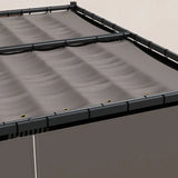 3m x 3m Pergola Canopy with Grey Curtains – Includes 8 Expansion Screws, Outdoor Patio Shade Shelter