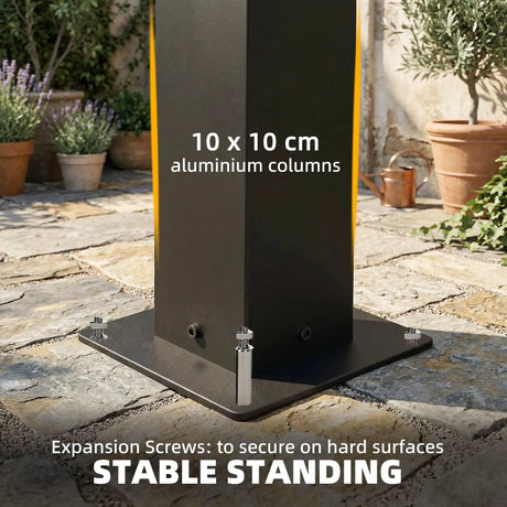 3x3m Wall Mounted Louvered Pergola with LED Lights, Aluminium Frame & Adjustable Metal Roof – Dark Grey Patio Gazebo