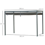 3m x 2m Grey Metal Pergola – Outdoor Patio Shade Shelter