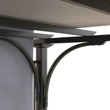 3m x 3m Metal Pergola With Side Panels and Adjustable Roof – Grey Frame Garden Shade Shelter