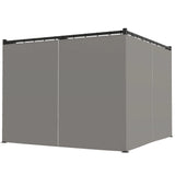 3m x 3m Pergola Canopy with Grey Curtains – Includes 8 Expansion Screws, Outdoor Patio Shade Shelter