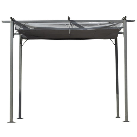 3m x 3m Metal Patio Gazebo – Grey Canopy Roof Outdoor Shelter