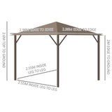 AluShade Oasis 3x3M: Garden Sanctuary with Metal Canopy & Deluxe Drapery - Brown - Trade Warehouse