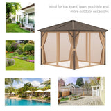 AluShade Oasis 3x3M: Garden Sanctuary with Metal Canopy & Deluxe Drapery - Brown - Trade Warehouse