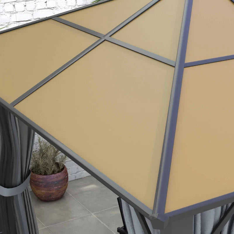 3m x 3.6m Hardtop Aluminium Gazebo With Curtains