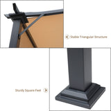 2.96m x 2.45m Steel Pergola – Khaki Retractable Double Side Canopy Roof, Adjustable Sun Shade Shelter with UV Resistant Fabric for Patio & Back Garden