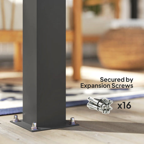 3m x 3m Electric Louvered Aluminium Pergola – Remote Control Roof, Built-In LED Lights, Integrated Drainage, UV & Water Resistant Hardtop Gazebo