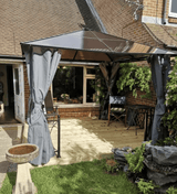 Black Hardtop Gazebo Canopy with Polycarbonate Roof - Trade Warehouse