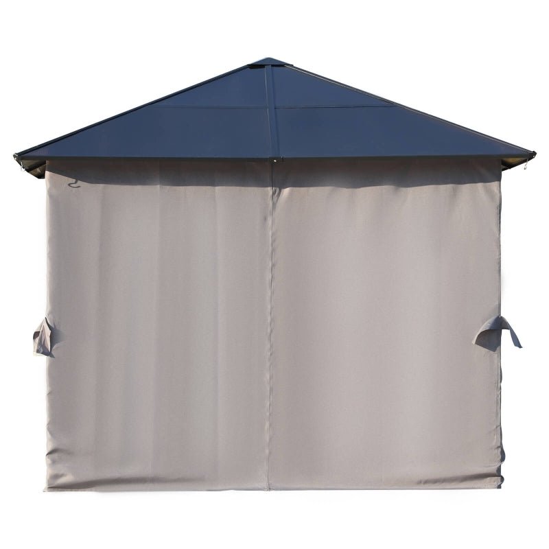 Black Hardtop Gazebo Canopy with Polycarbonate Roof - Trade Warehouse
