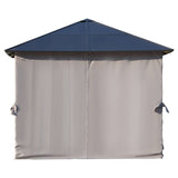 Black Hardtop Gazebo Canopy with Polycarbonate Roof - Trade Warehouse