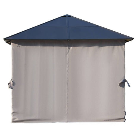 Black Hardtop Gazebo Canopy with Polycarbonate Roof - Trade Warehouse