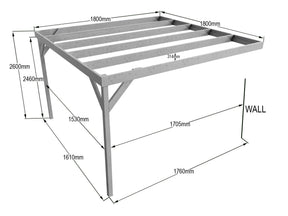 Wall-mounted Wooden Box Pergola Kit