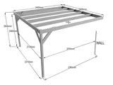 Wall-mounted Wooden Box Pergola Kit