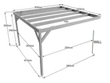 Wall-mounted Wooden Box Pergola Kit