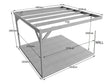 Wall-mounted Box Pergola and Decking Kit