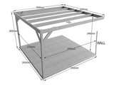 Wall-mounted Box Pergola and Decking Kit
