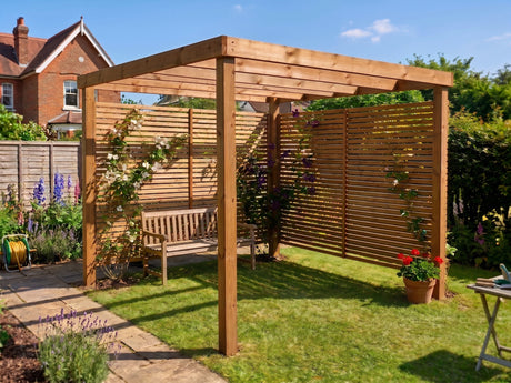 Box Pergola With Shade Trellises