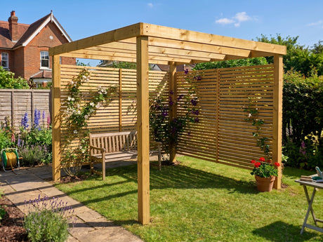 Box Pergola With Shade Trellises
