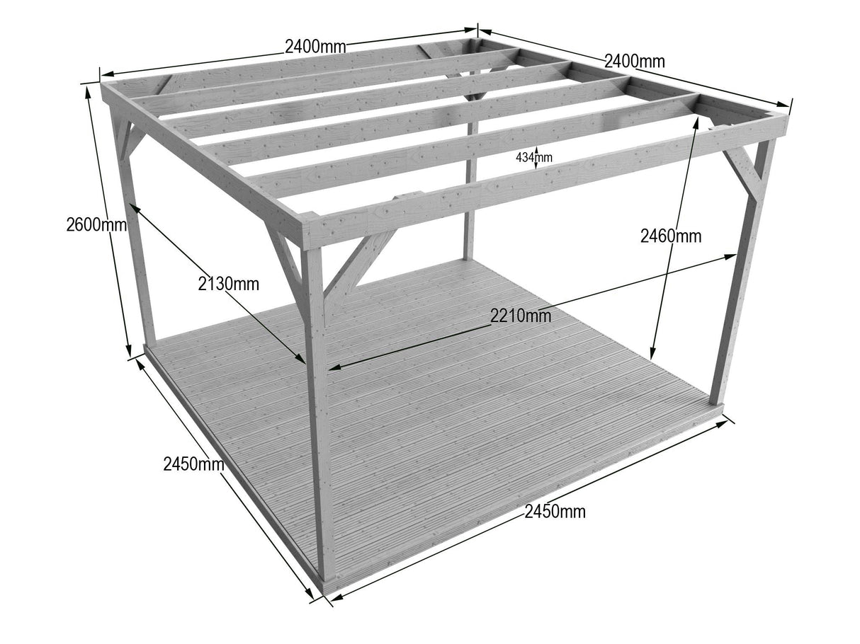 Wooden Box Pergola and Decking Kit