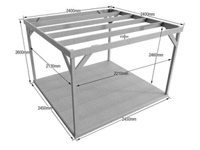 Wooden Box Pergola and Decking Kit