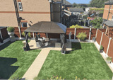 Brown Steel Hardtop Gazebo With Curtains and Netting - Trade Warehouse