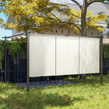 3m x 4m Metal Pergola with Retractable Roof & Roller Shade – UPF30+ Free-Standing Garden Gazebo Canopy, Outdoor Sun Shelter in Beige