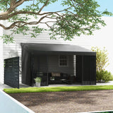 3m x 3m Black Lean-To Pergola – Wall Mounted Patio Shade Cover