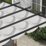 3m x 3m Aluminium Pergola Gazebo – Light Grey Canopy Awning, Outdoor Garden Sun Shade Shelter for BBQ & Patio