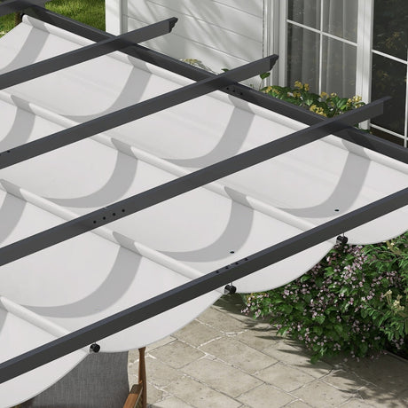 3m x 3m Aluminium Pergola Gazebo – Light Grey Canopy Awning, Outdoor Garden Sun Shade Shelter for BBQ & Patio