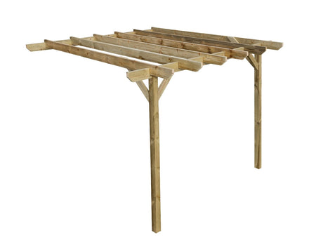 Wall Mounted Wooden Pergola Kit - Chamfered Design