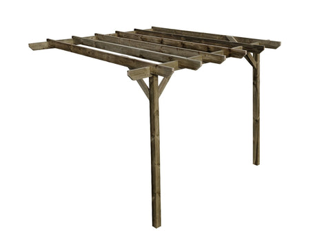Wall Mounted Wooden Pergola Kit - Chamfered Design