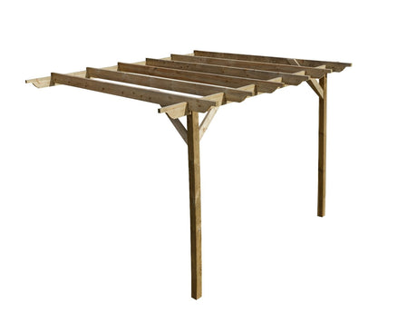 Wall Mounted Wooden Pergola Kit - Sculpted Design