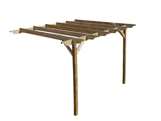 Wall Mounted Wooden Pergola Kit - Sculpted Design