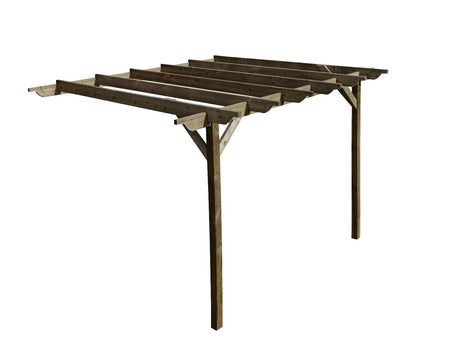 Wall Mounted Wooden Pergola Kit - Sculpted Design