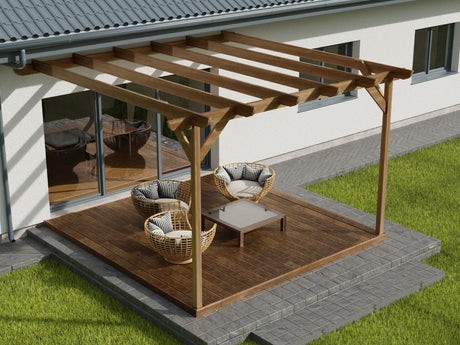 Wall Mounted Pergola and Decking Kit Corbel Design