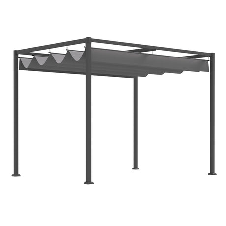 3m x 2m Grey Metal Pergola – Outdoor Patio Shade Shelter