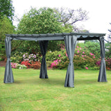 3.6m x 3m Aluminium Pergola – Retractable Roof & Curtains