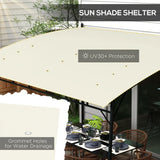 3m x 4m Metal Frame Pergola – Cream Outdoor Garden Canopy Roof, Freestanding Patio Shade Shelter