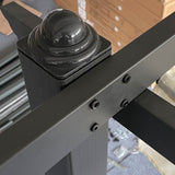 4m x 3m Metal Pergola – Dark Grey Frame with Beige Canopy Roof