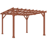 3.6m x 3m Wooden Pergola Kit - Maple Wood-Effect Garden Pergola with Grape Trellis Roof and Triangle Supports