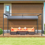 4m x 3m Rectangular Metal Pergola – Dark Grey Outdoor Patio Shade